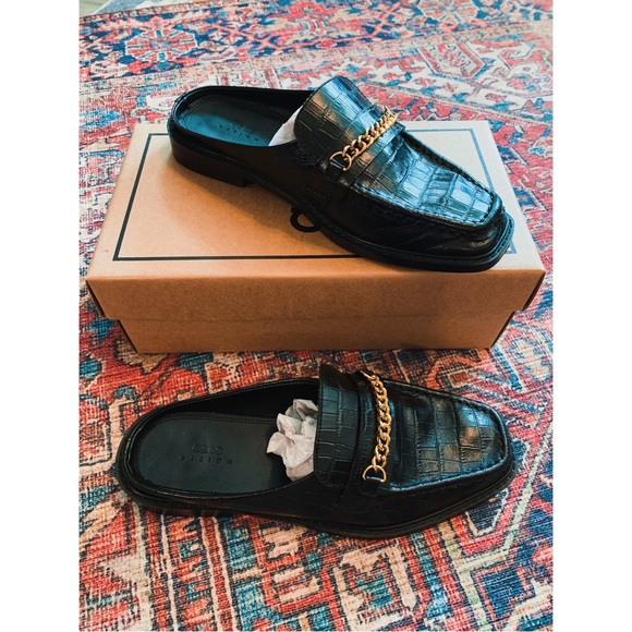 ASOS Shoes - ASOS Black Faux Leather Croc Mules